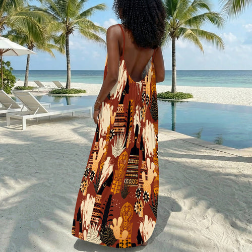 African Heritage - Personalized Backless Cami Maxi Dress