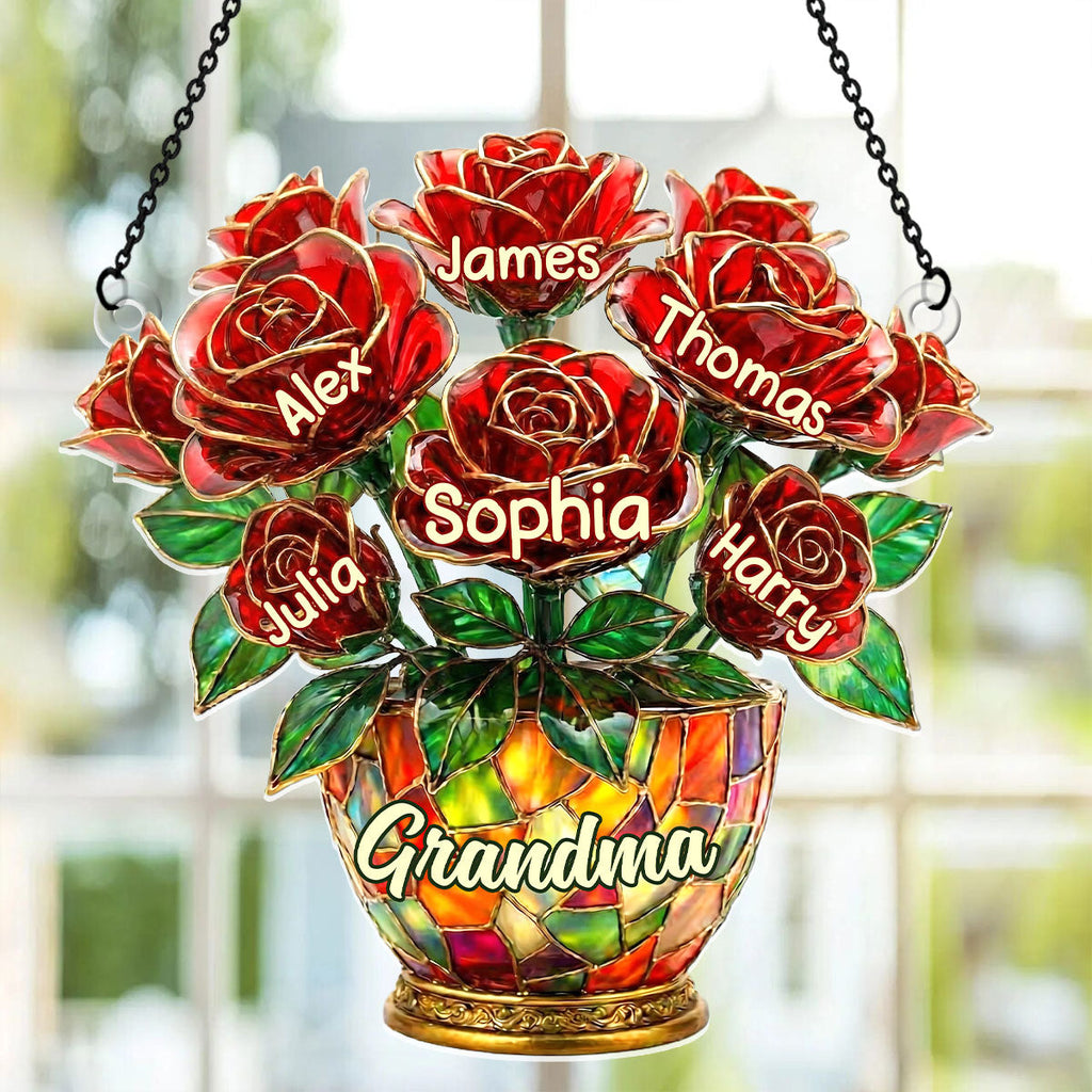 Grandma’s Roses Of Love - Personalized Acrylic Suncatcher