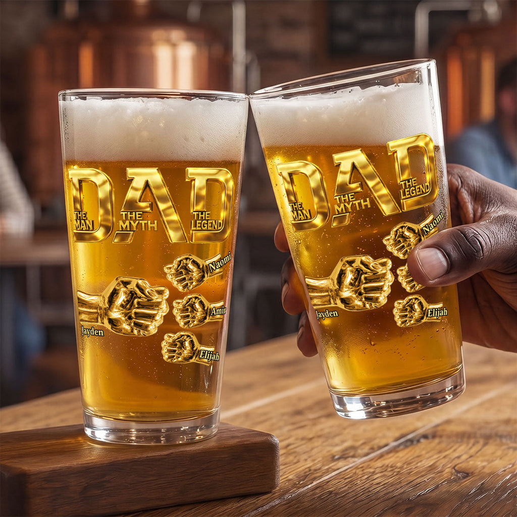 Dad The Man The Myth The Legend - Personalized Beer Glass