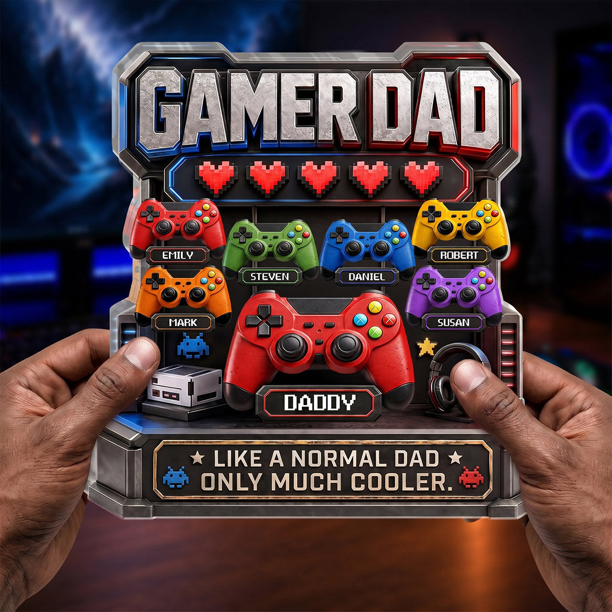 Gamer Dad Much Cooler - Personalized Custom Shaped Acrylic Plaque