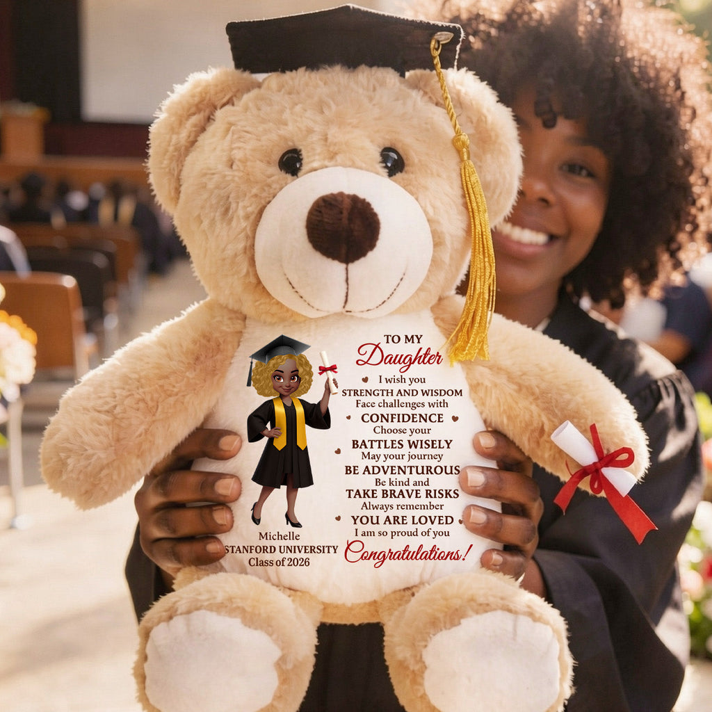 I Wish You Strength And Wisdom - Personalized Graduation Teddy Bear