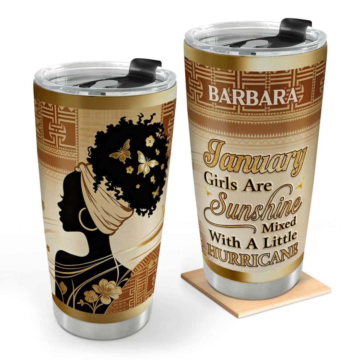 Sunshine Mixed With A Little Hurricane - Personalized Stainless Steel Tumbler