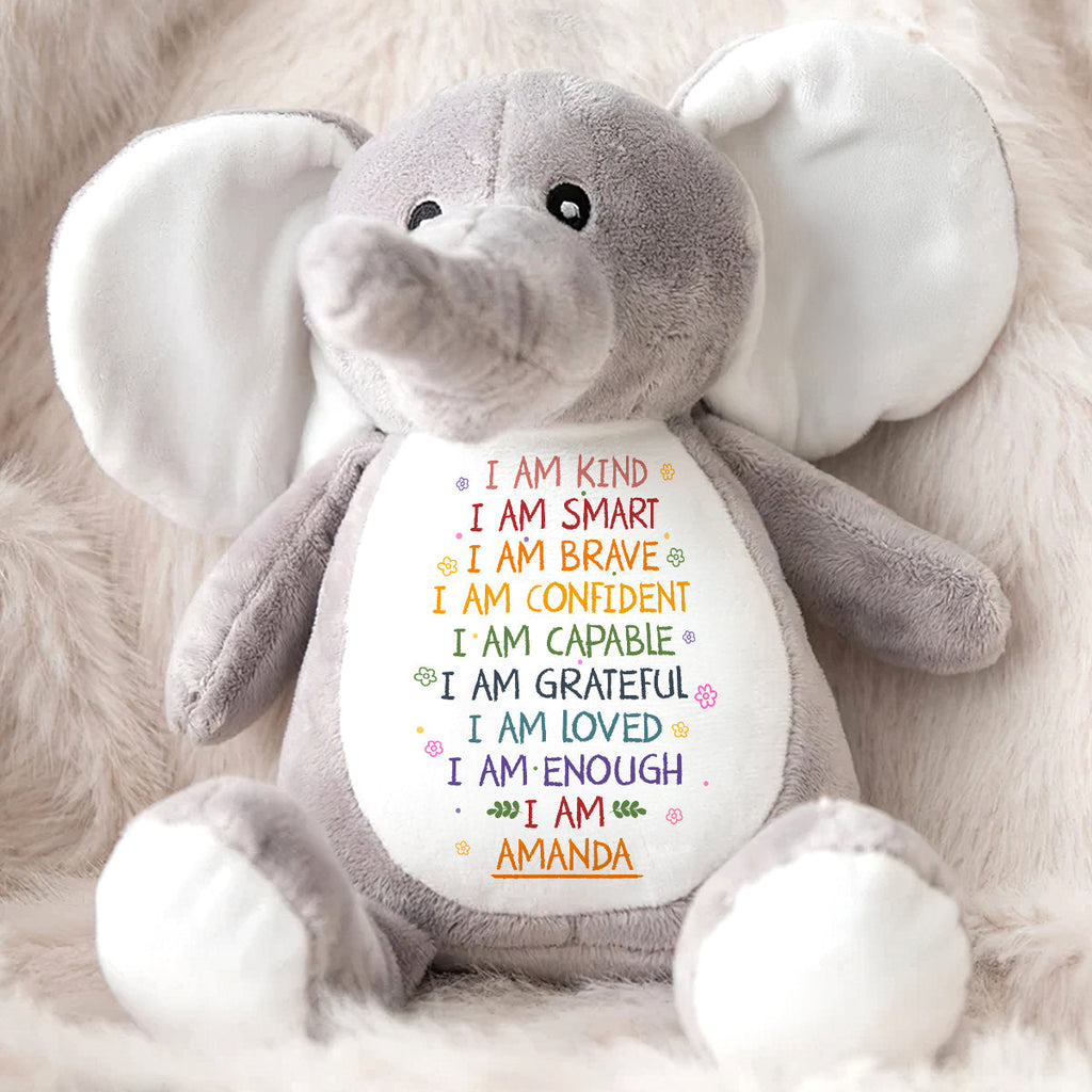 I Am - Personalized Stuffed Elephant