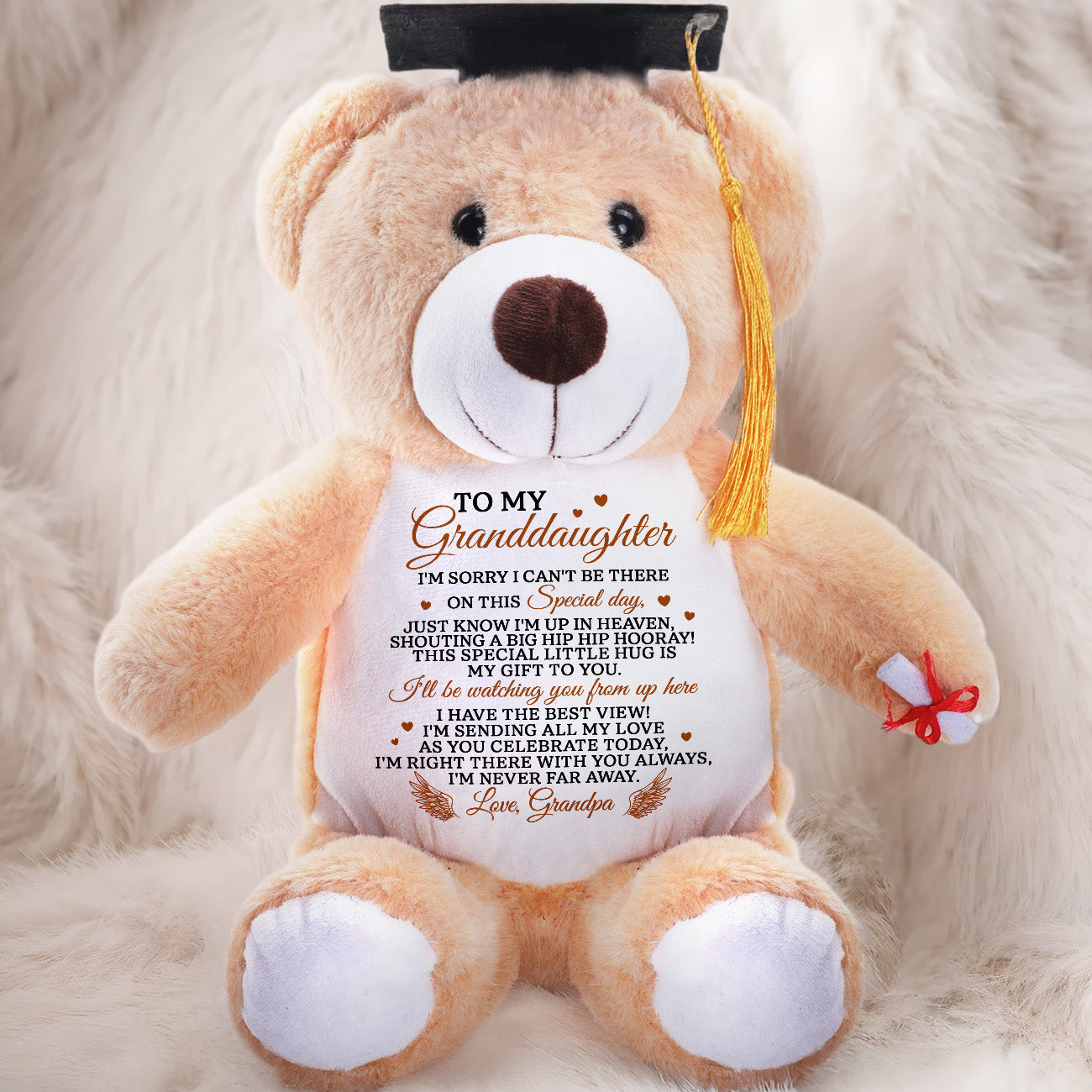 I'm Sending My Love As You Celebrate - Personalized Graduation Teddy Bear