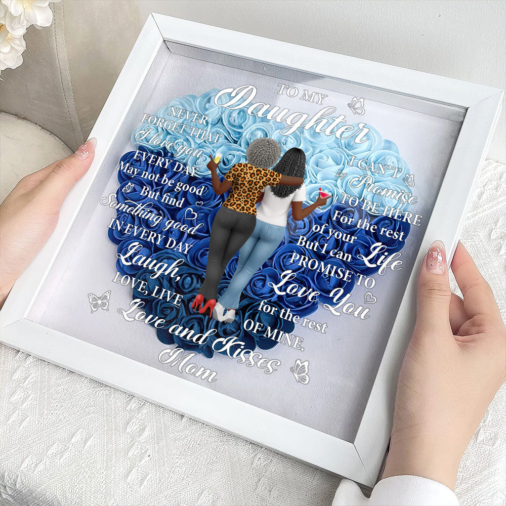 Never Forget That I Love You - Personalized Heart Flower Shadow Box