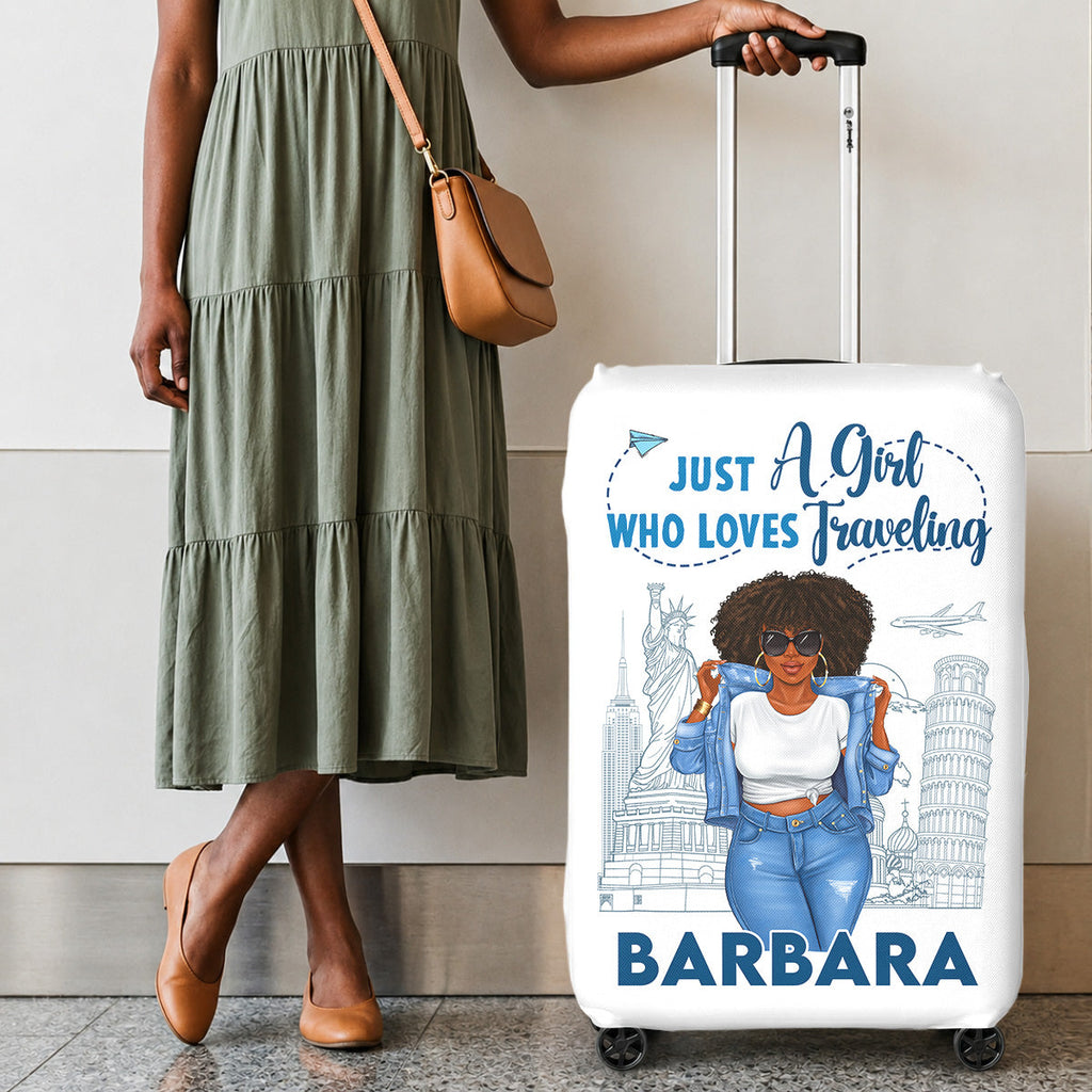 Just A Girl Who Loves Traveling - Personalized Luggage Cover