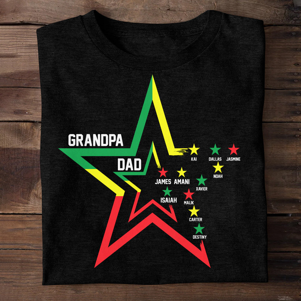 Star For Dad And Grandpa - Personalized 2D Unisex T-shirt