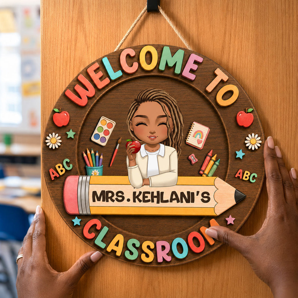 Welcome To This Classroom - Personalized Wooden Door Sign