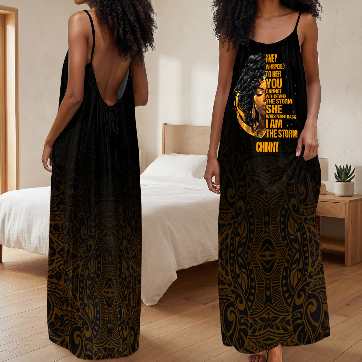 I Am The Storm - Personalized Backless Cami Maxi Dress