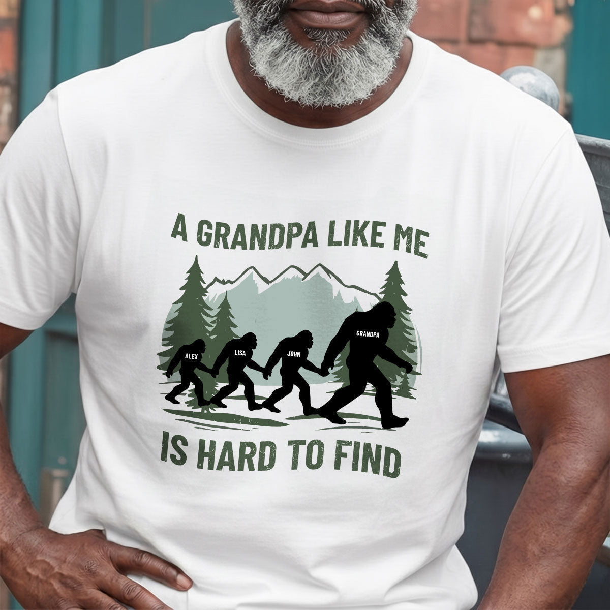 Funny Bigfoot For Dad, Grandpa - Personalized 2D Unisex T-shirt