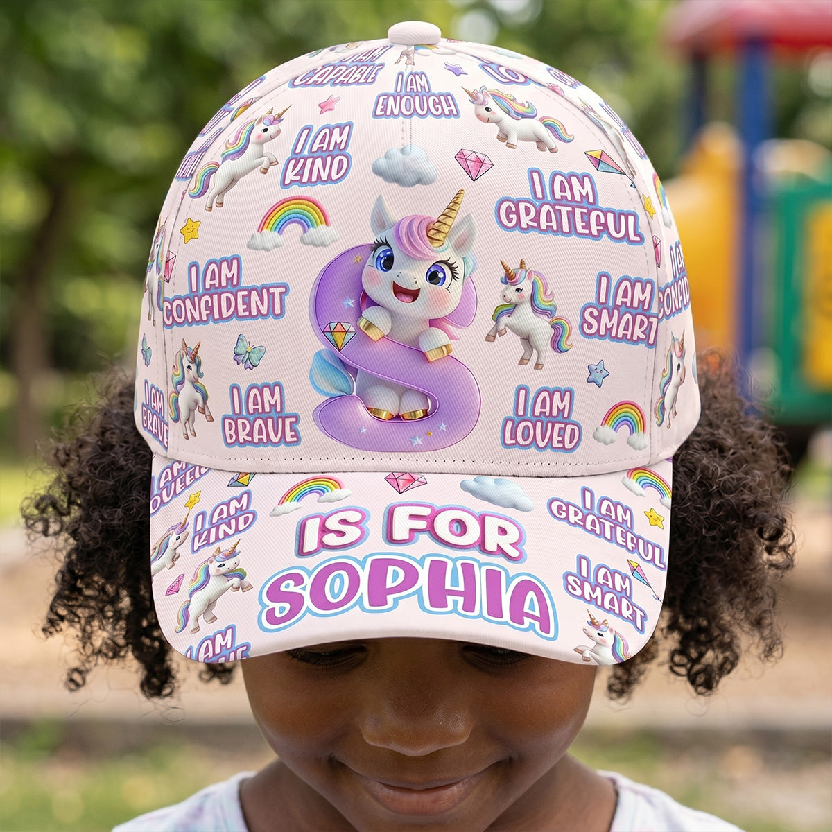 Unicorn Affirmation Custom Alphabet - Personalized Kid Classic Cap