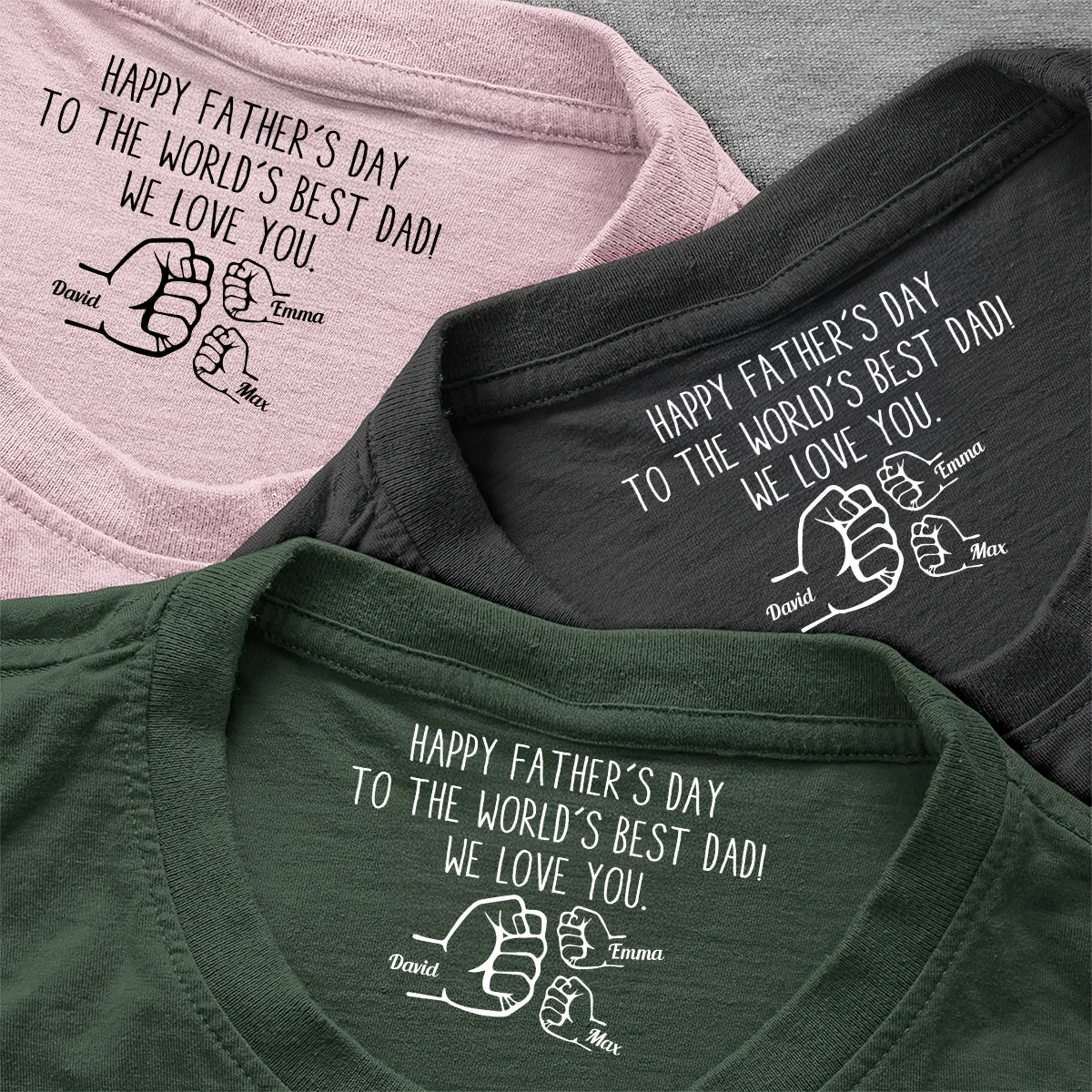 Happy Father's Day To The World's Best Dad - Personalized Shirt With Design Inner Neck