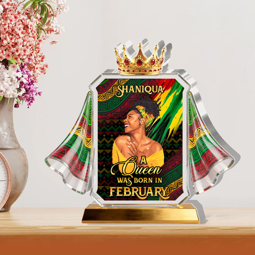 A Beautiful Black Queen - Personalized Custom Shaped Acrylic Plaque