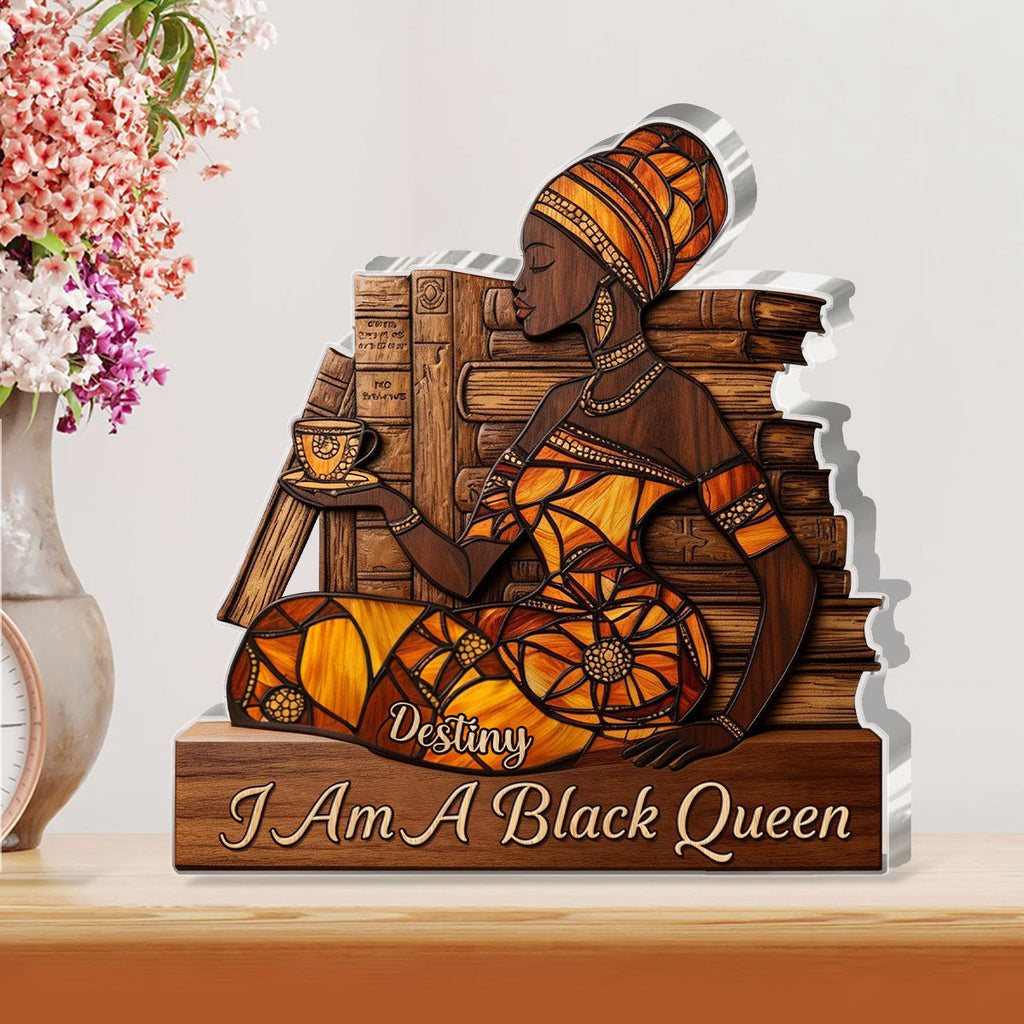 I Am A Black Queen - Personalized Custom Shaped Acrylic Plaque