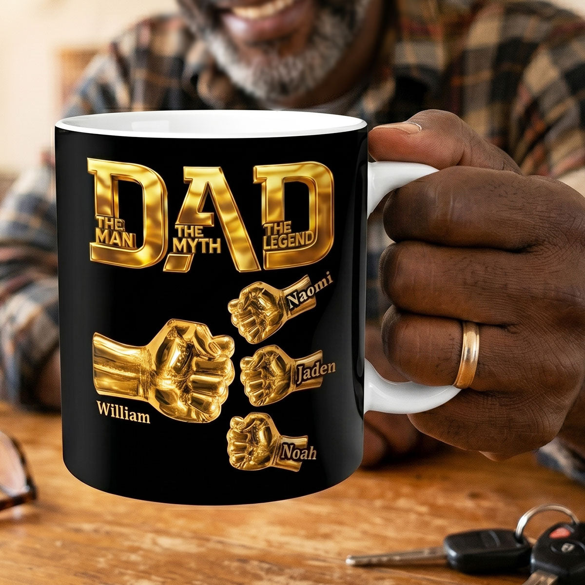 Dad The Man The Myth The Legend - Personalized Ceramic Coffee Mug