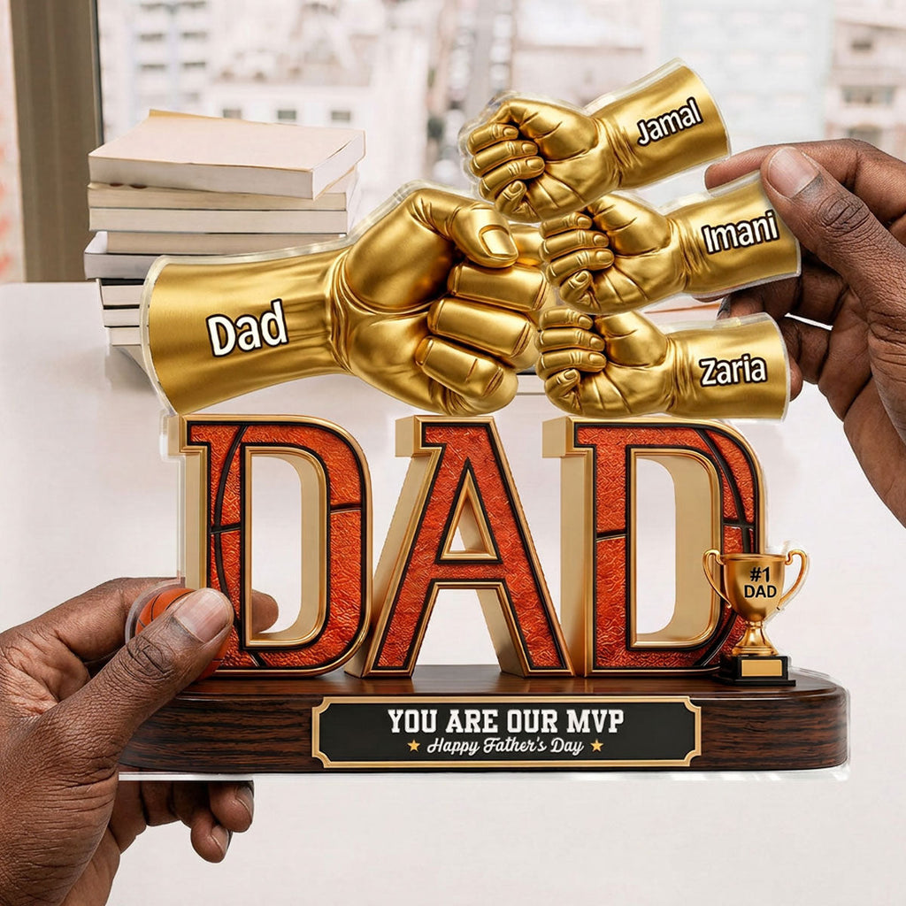 Basketball Dad Legend Daddy's Dream Team - Personalized Custom Shaped Acrylic Plaque