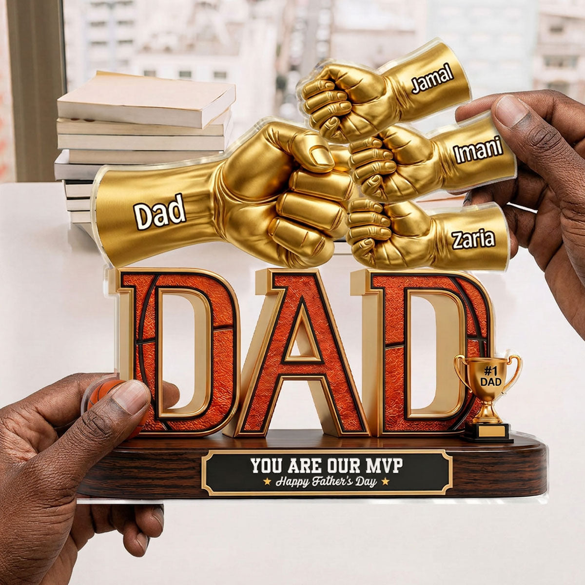 Basketball Dad Legend Daddy's Dream Team - Personalized Custom Shaped Acrylic Plaque
