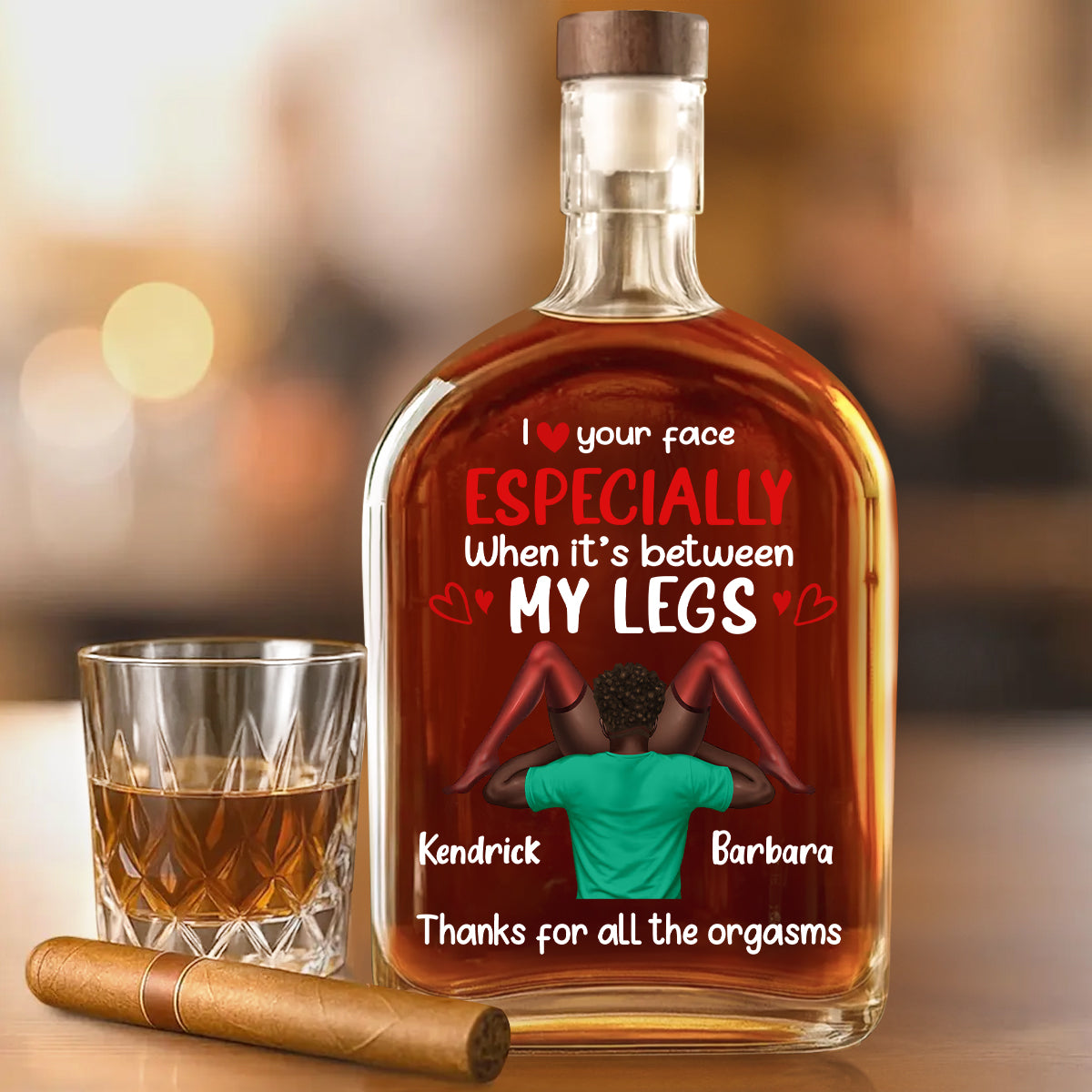I Love Your Face - Personalized Whiskey Bottle