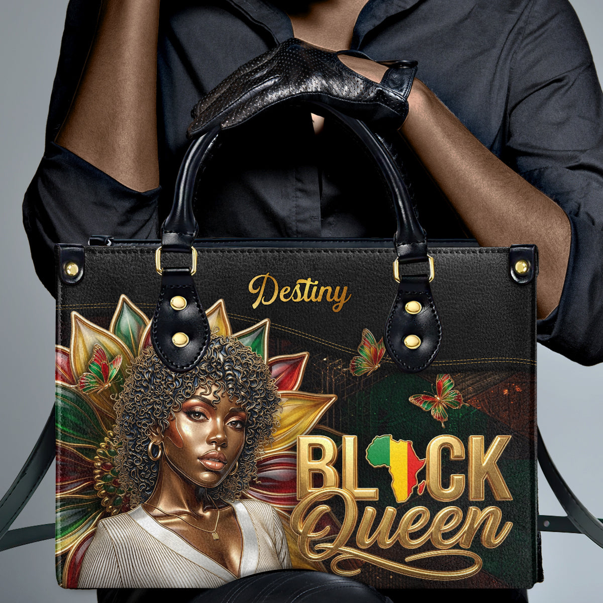 Black Queen Juneteenth Edition - Personalized Leather Handbag