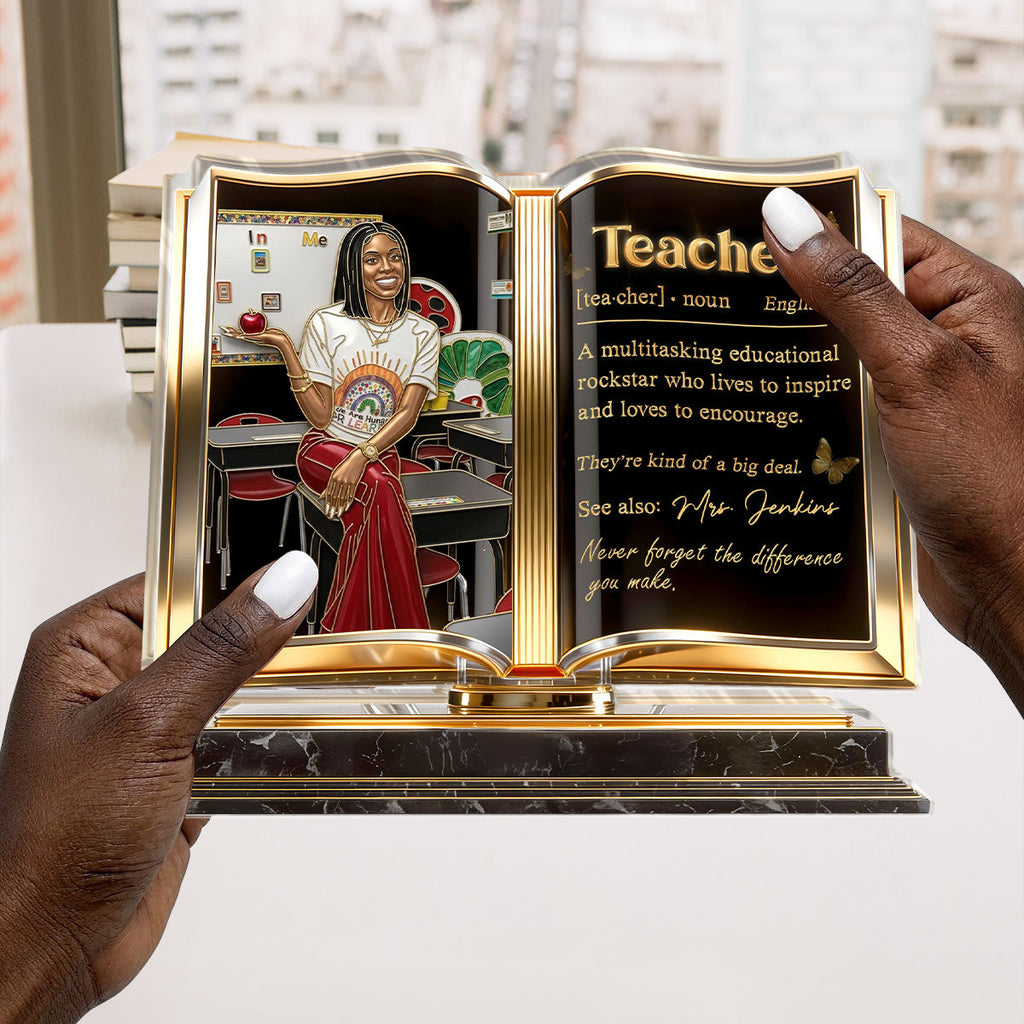 Teacher Rockstar Definition - Personalized Custom Shaped Acrylic Plaque