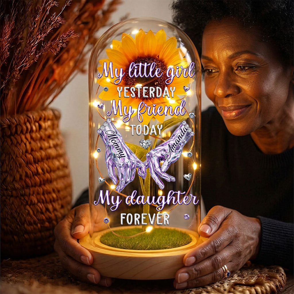 My Little Girl Yesterday, My Friend Today, My Daughter Forever  - Personalized Sunflower Dome Lamp