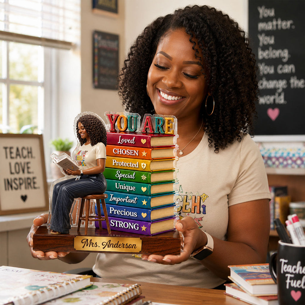 You Are Loved Teacher Appreciation Gift - Personalized Custom Shaped Acrylic Plaque