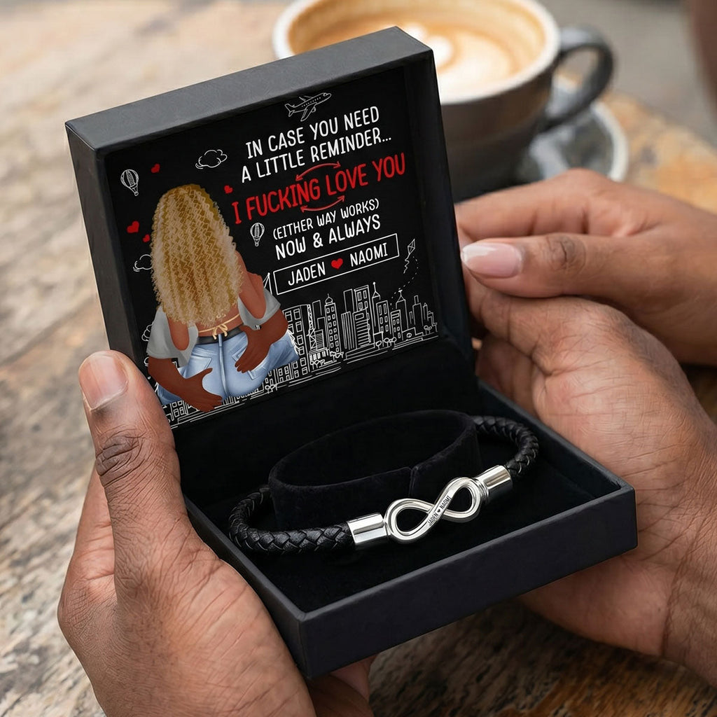 I F*ck Love You - Personalized Men's Infinity Bracelet With Gift Box & Card