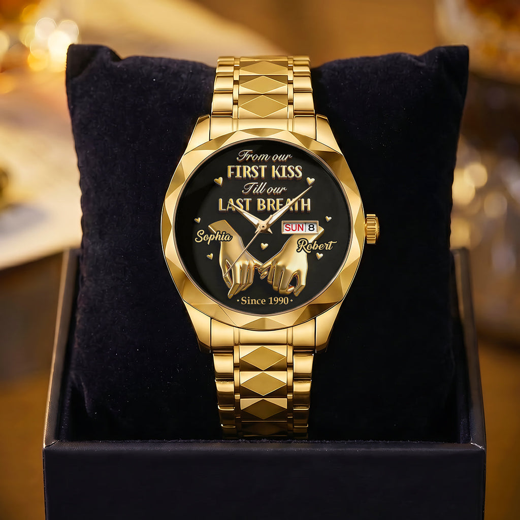 From First Kiss To Last Breath - Personalized Men's Wrist Watch