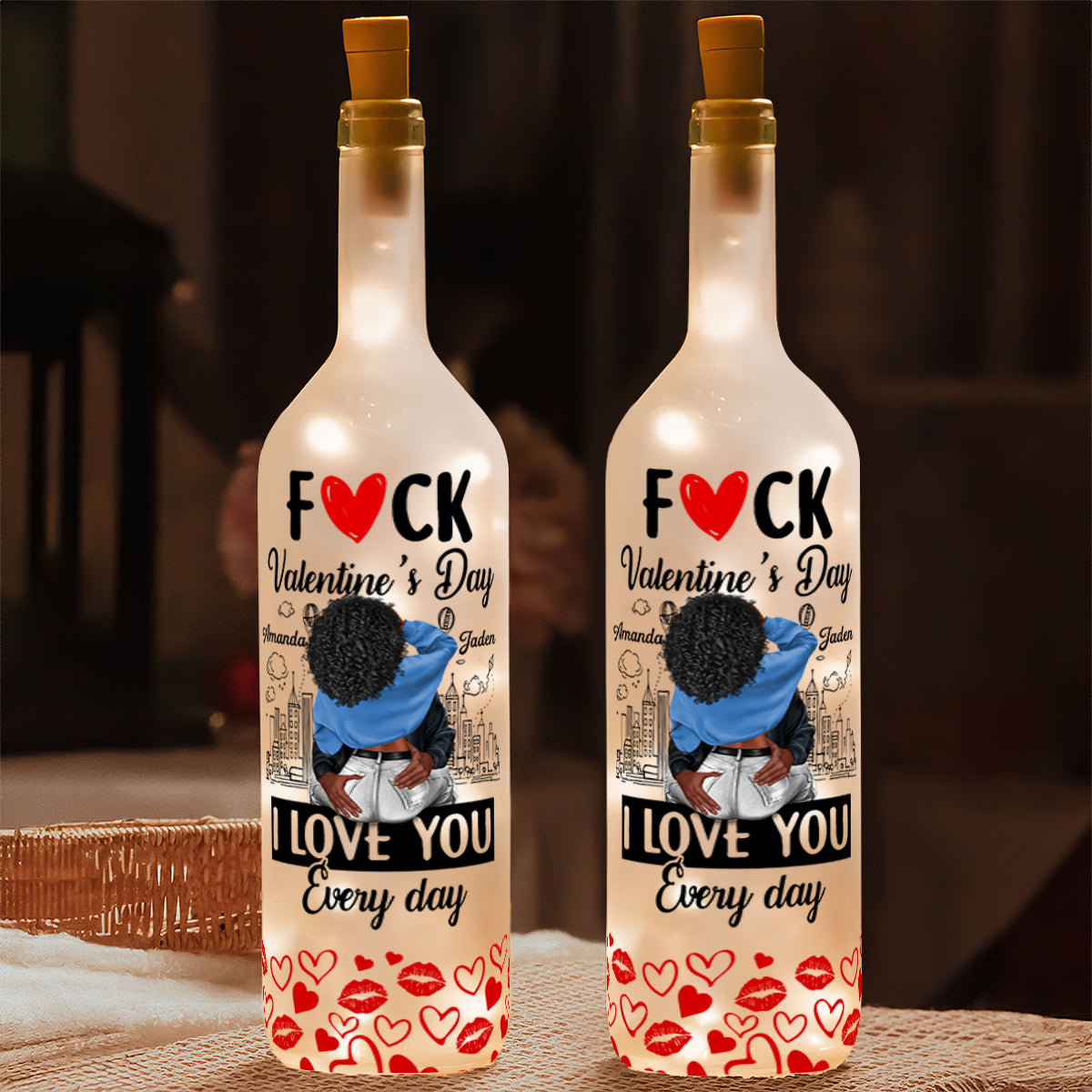 I Love You Every Day - Personalized Bottle Lamp