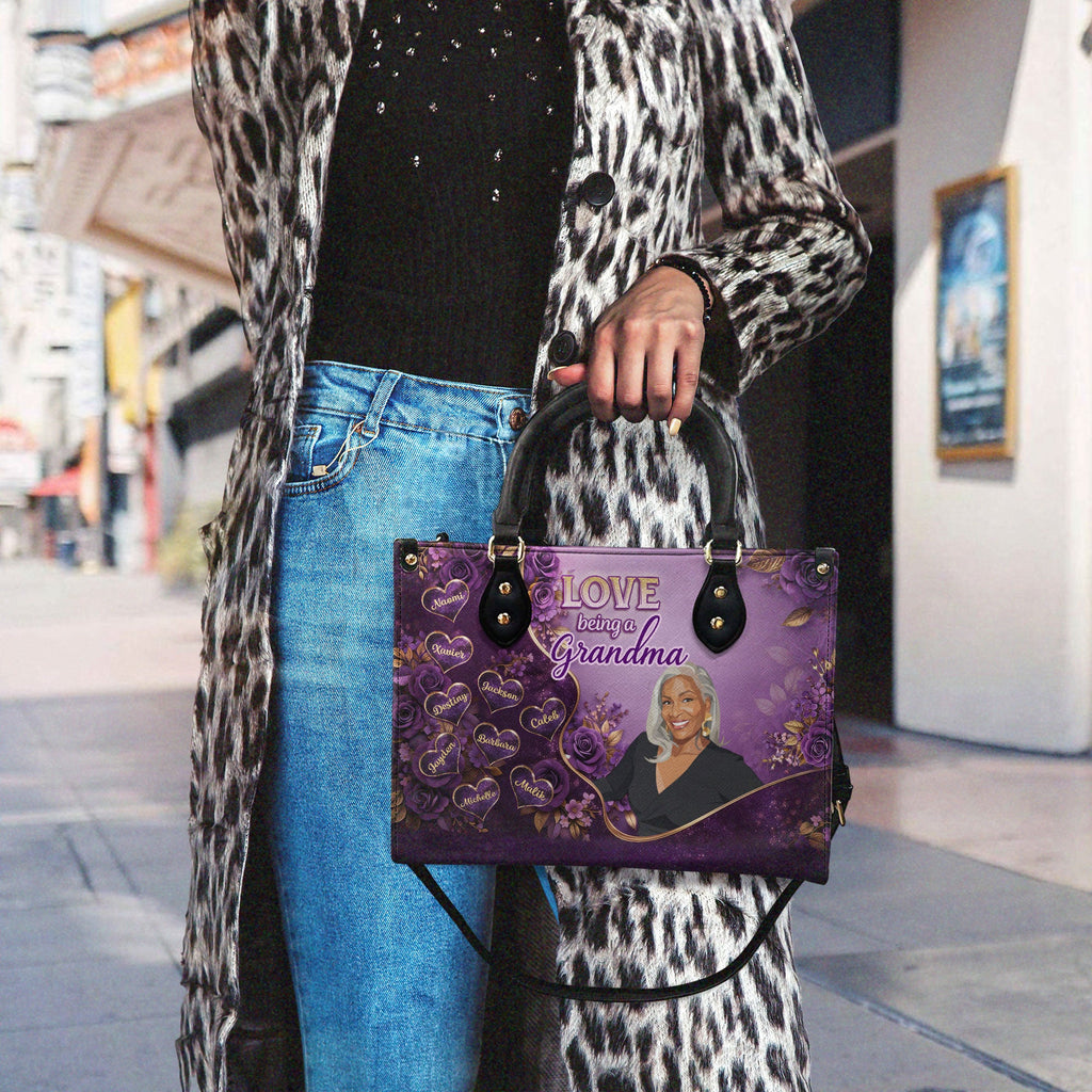Love Being A Grandma - Personalized Leather Handbag