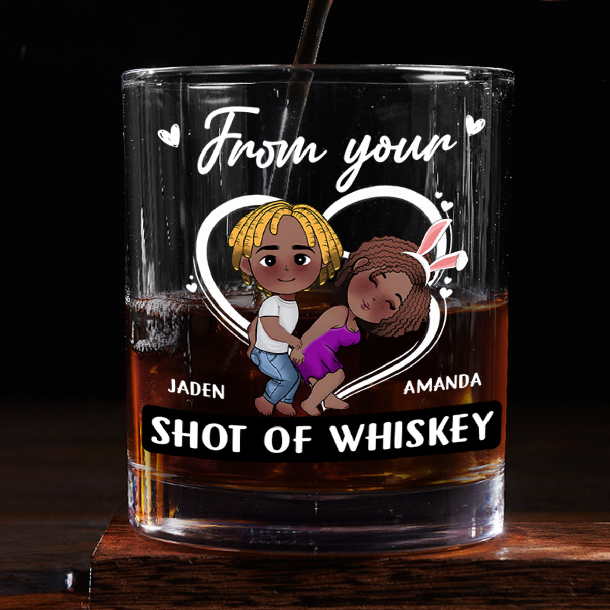 Promise To Always Be By Your Side - Personalized Round Whiskey Glass