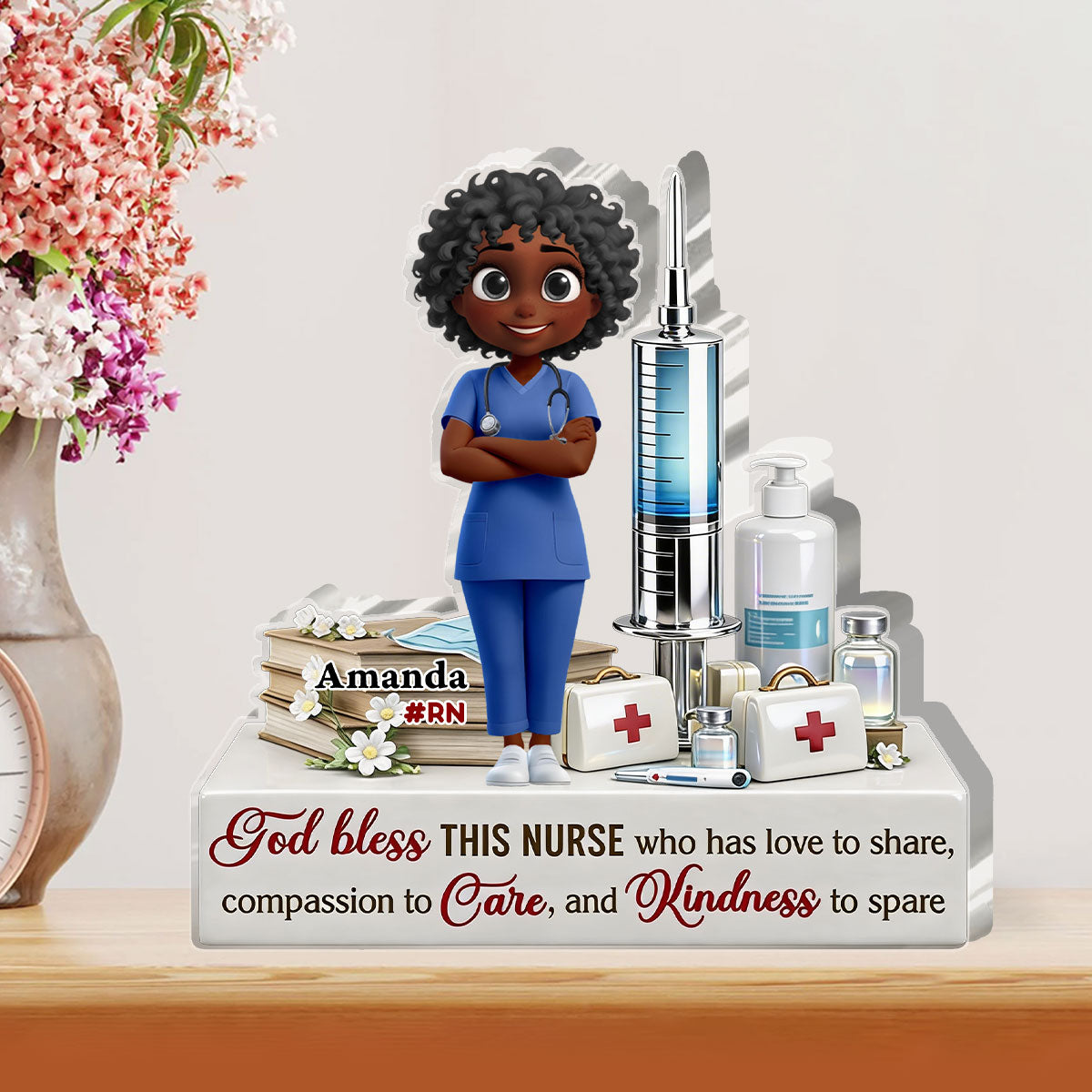 God Bless This Nurse - Personalized Custom Shaped Acrylic Plaque
