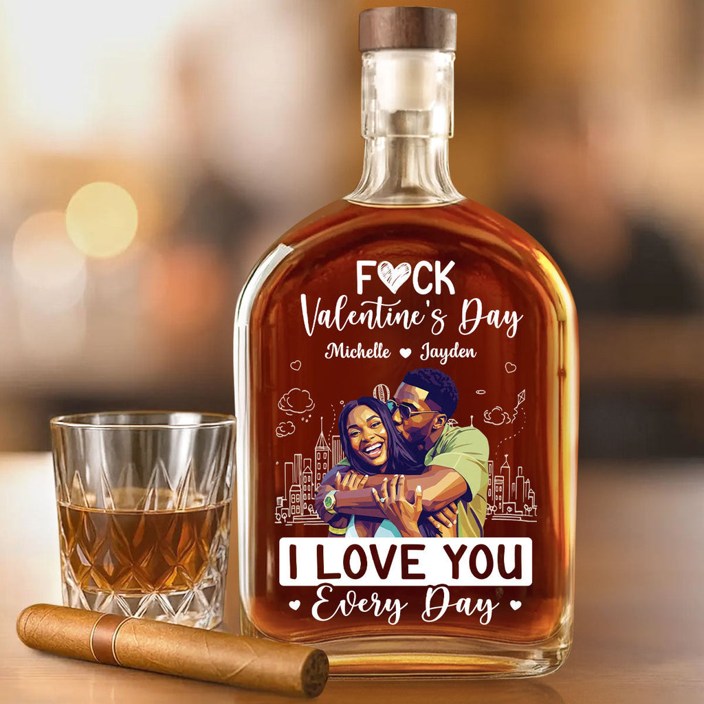 I Love You Everyday Art Ver - Personalized Whiskey Bottle