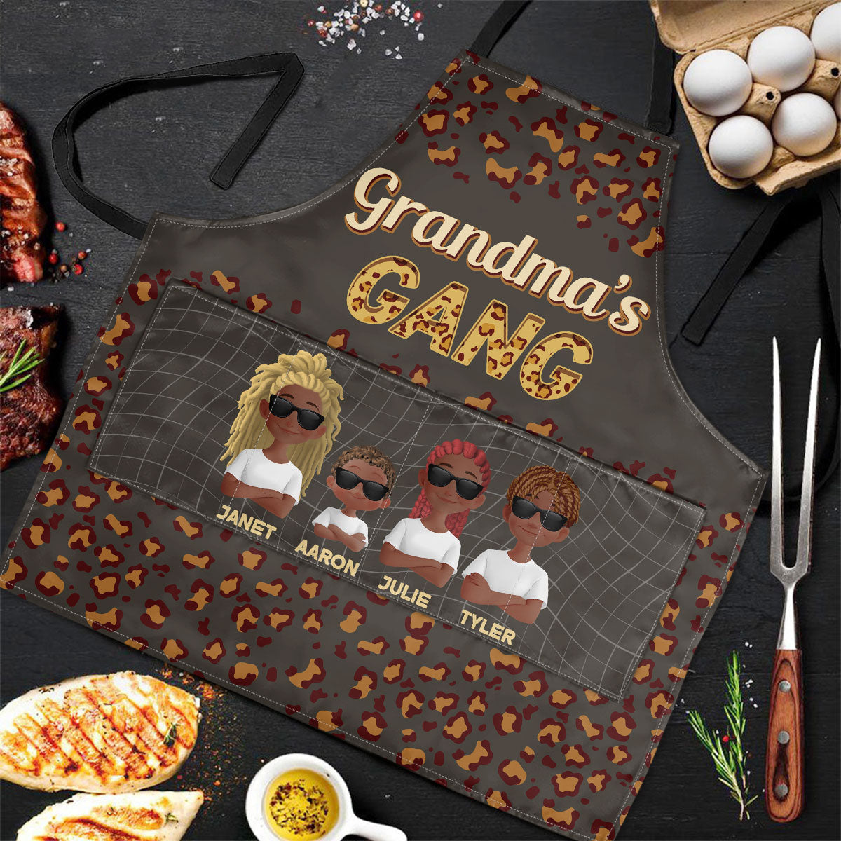 Grandma's Gang - Personalized Apron With Pocket