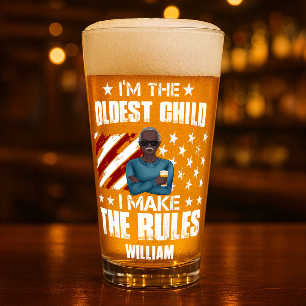 Who Makes The Rules - Personalized Beer Glass