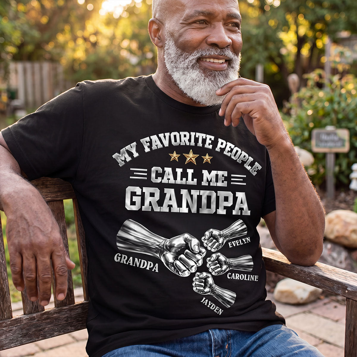 My Favorite People Call Me Grandpa - Personalized 2D Unisex T-shirt
