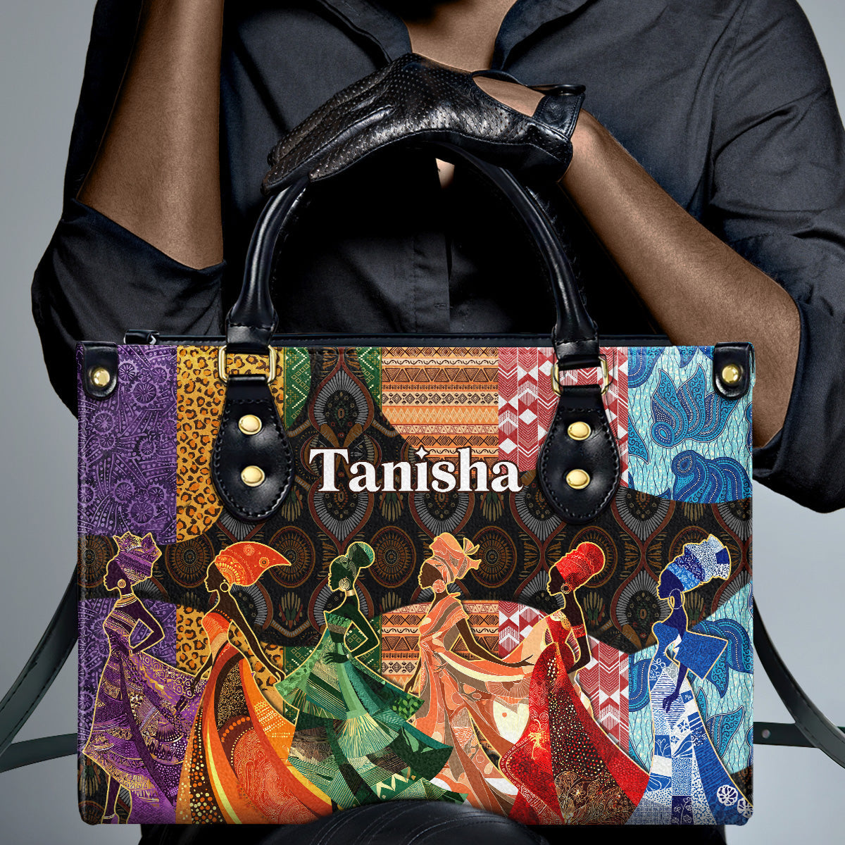 African Spirits - Personalized Leather Handbag