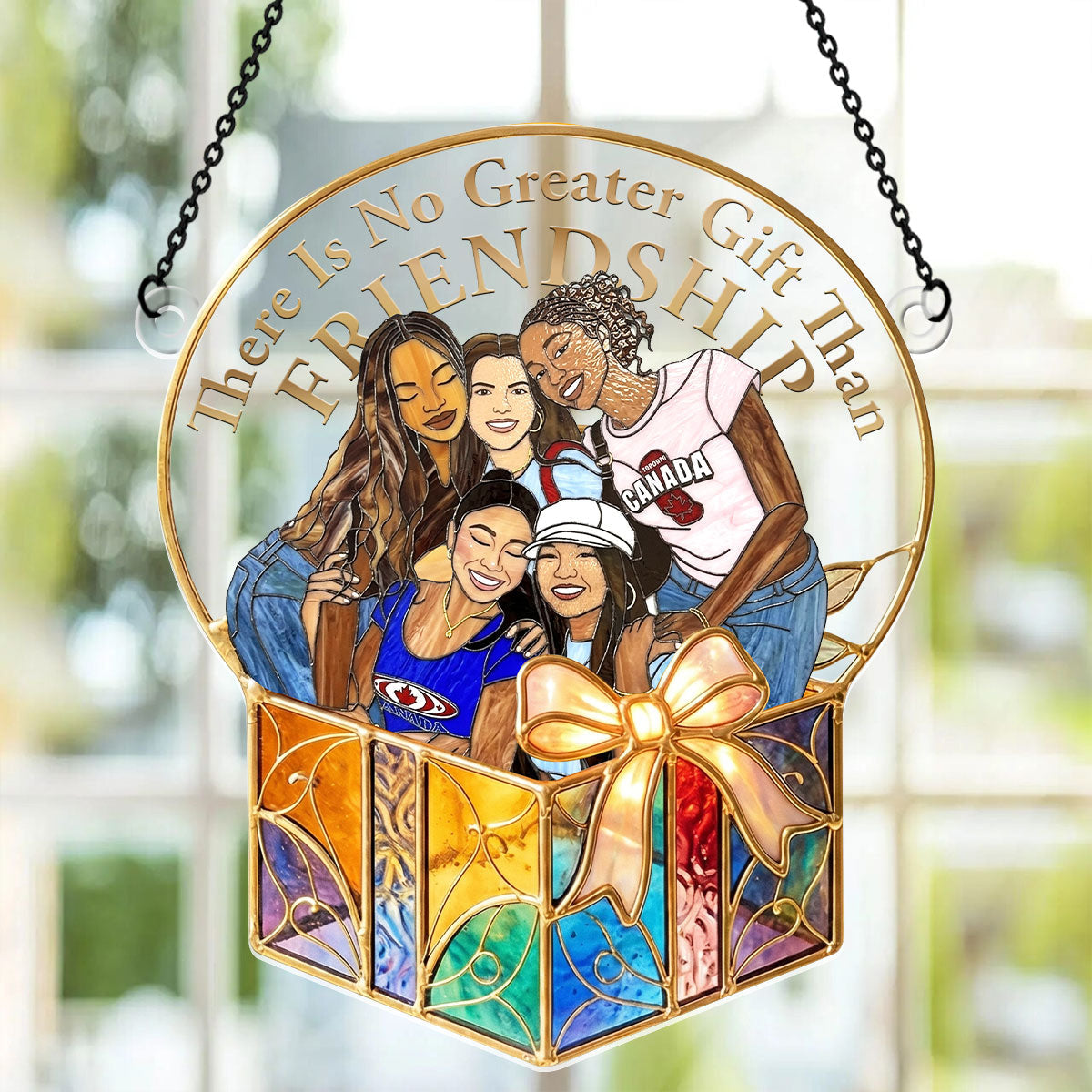 There Is No Greater Gift Than Friendship - Personalized Acrylic Suncatcher