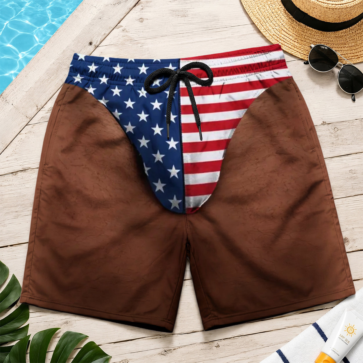 Freedom And Chill Summer Vacation And Travel Gifts For Men - Personalized Beach Shorts