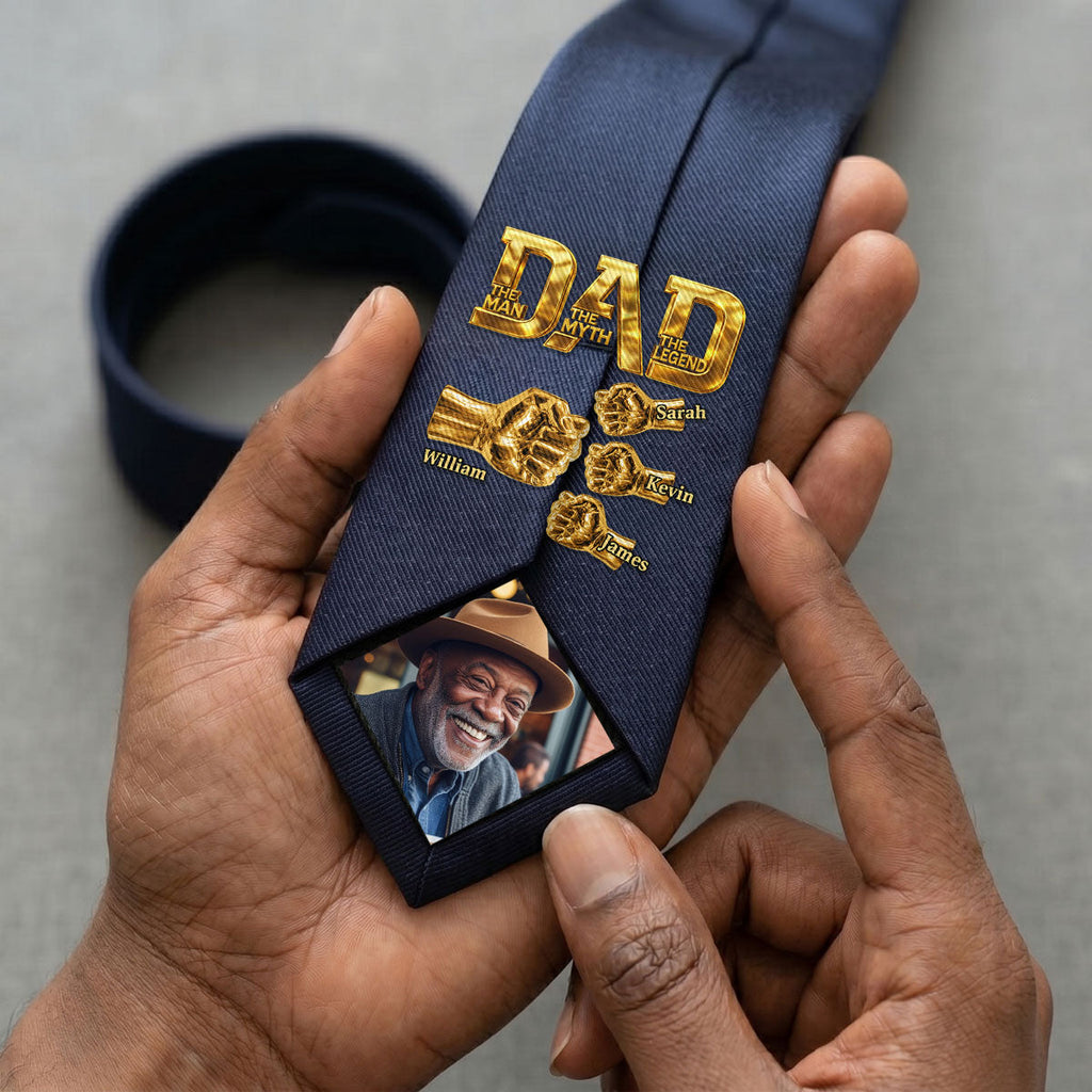 Proud Black Dad - Personalized Men Tie