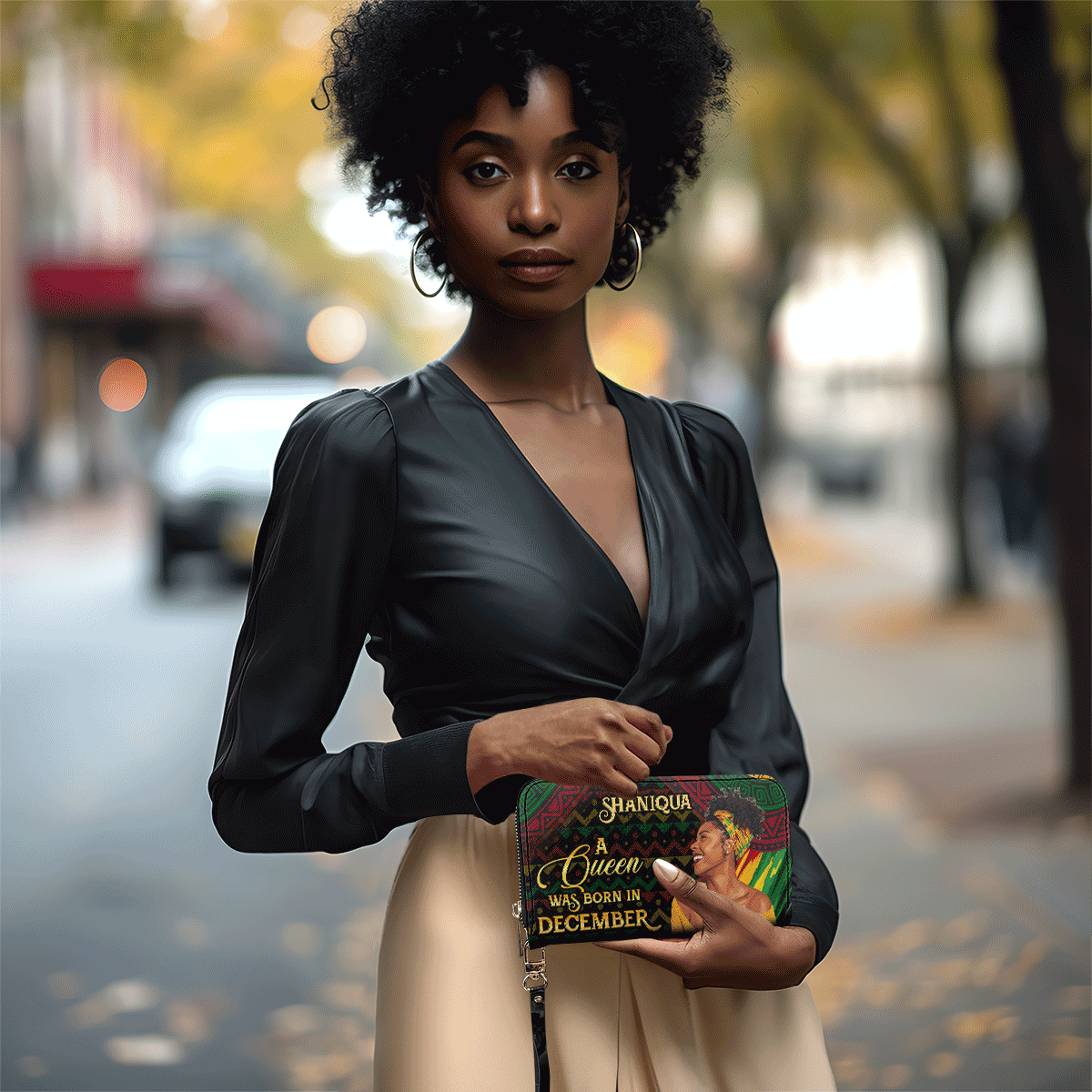 A Beautiful Black Queen - Personalized Clutch Purse