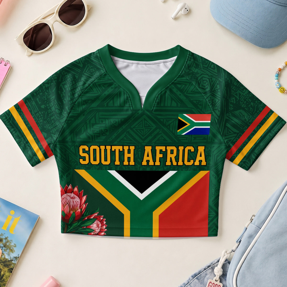 African Fierce Spirit Do It For The Team For Woman - Personalized Crop Top Jersey