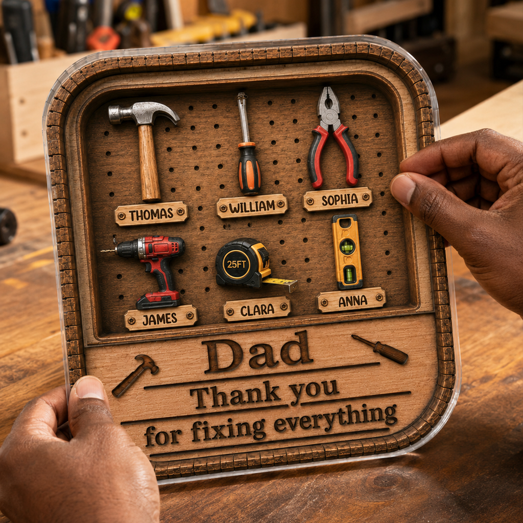 Dad Grandpa Tool Box - Personalized Custom Shaped Acrylic Plaque