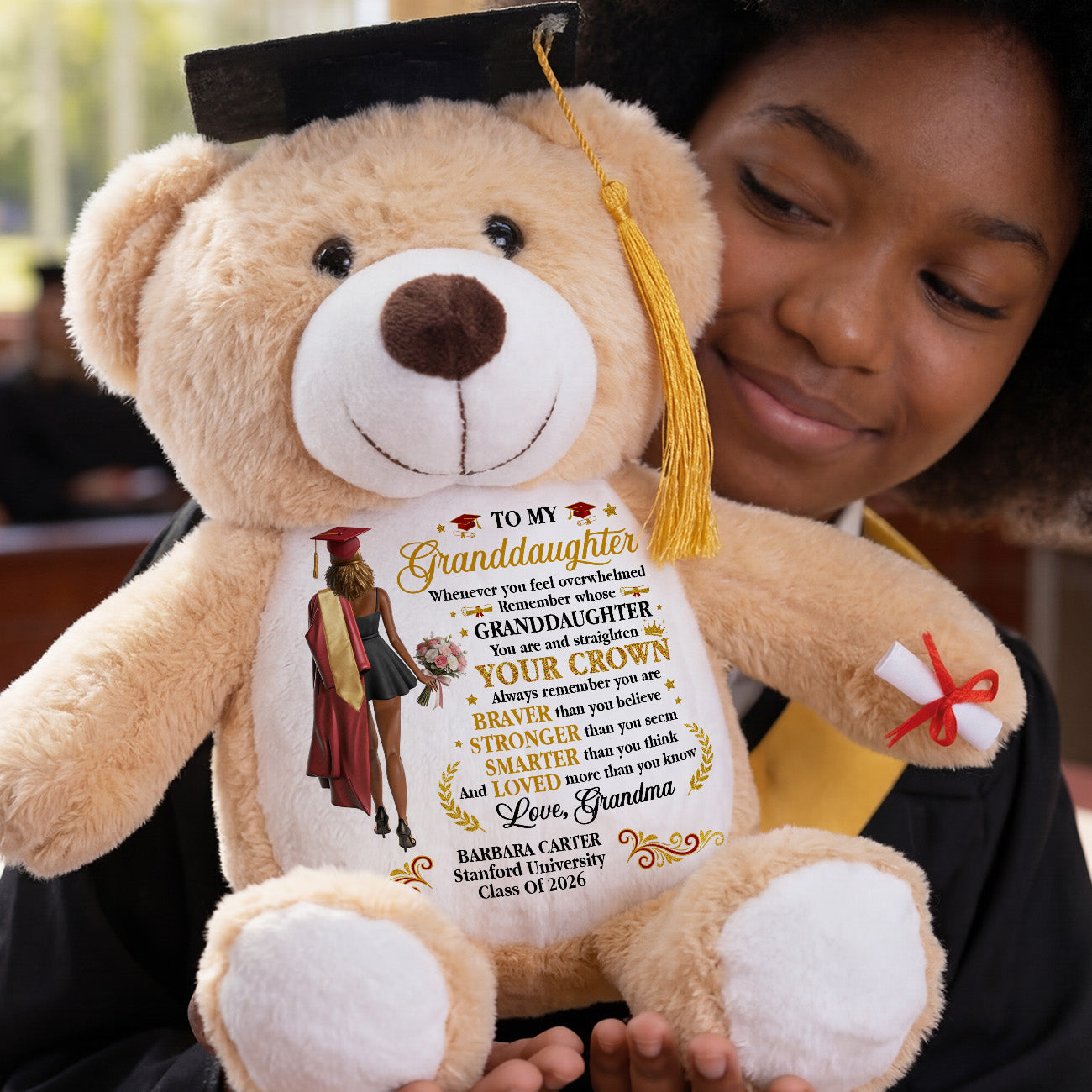 Whenever You Feel Overwhelmed - Personalized Graduation Teddy Bear