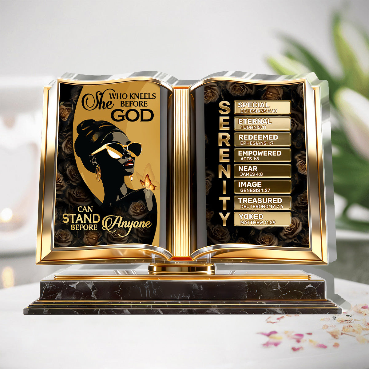 She Who Kneels Before God Can Stand Before Anyone - Personalized Custom Shaped Acrylic Plaque