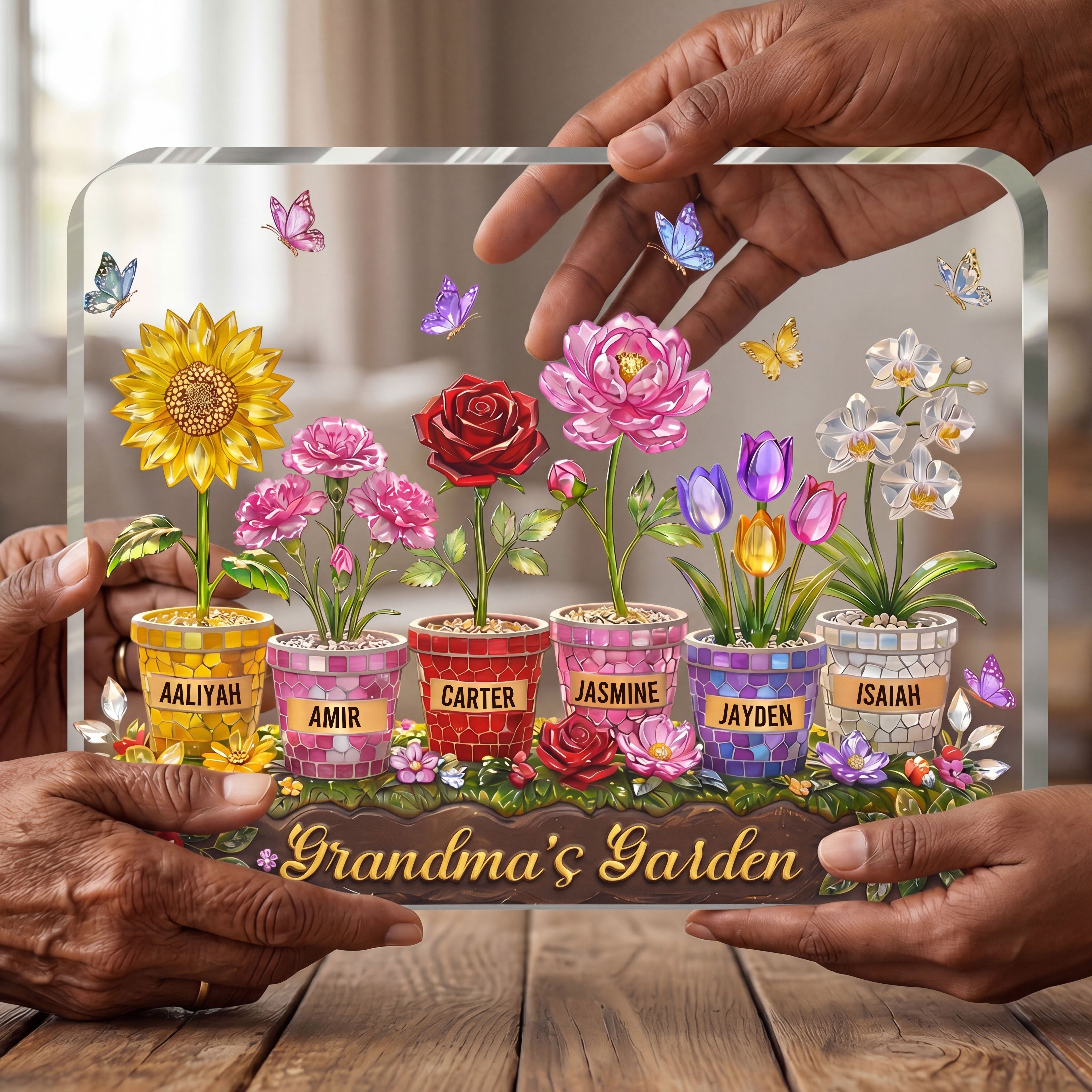 Mom's Garden - Personalized Custom Shaped Acrylic Plaque
