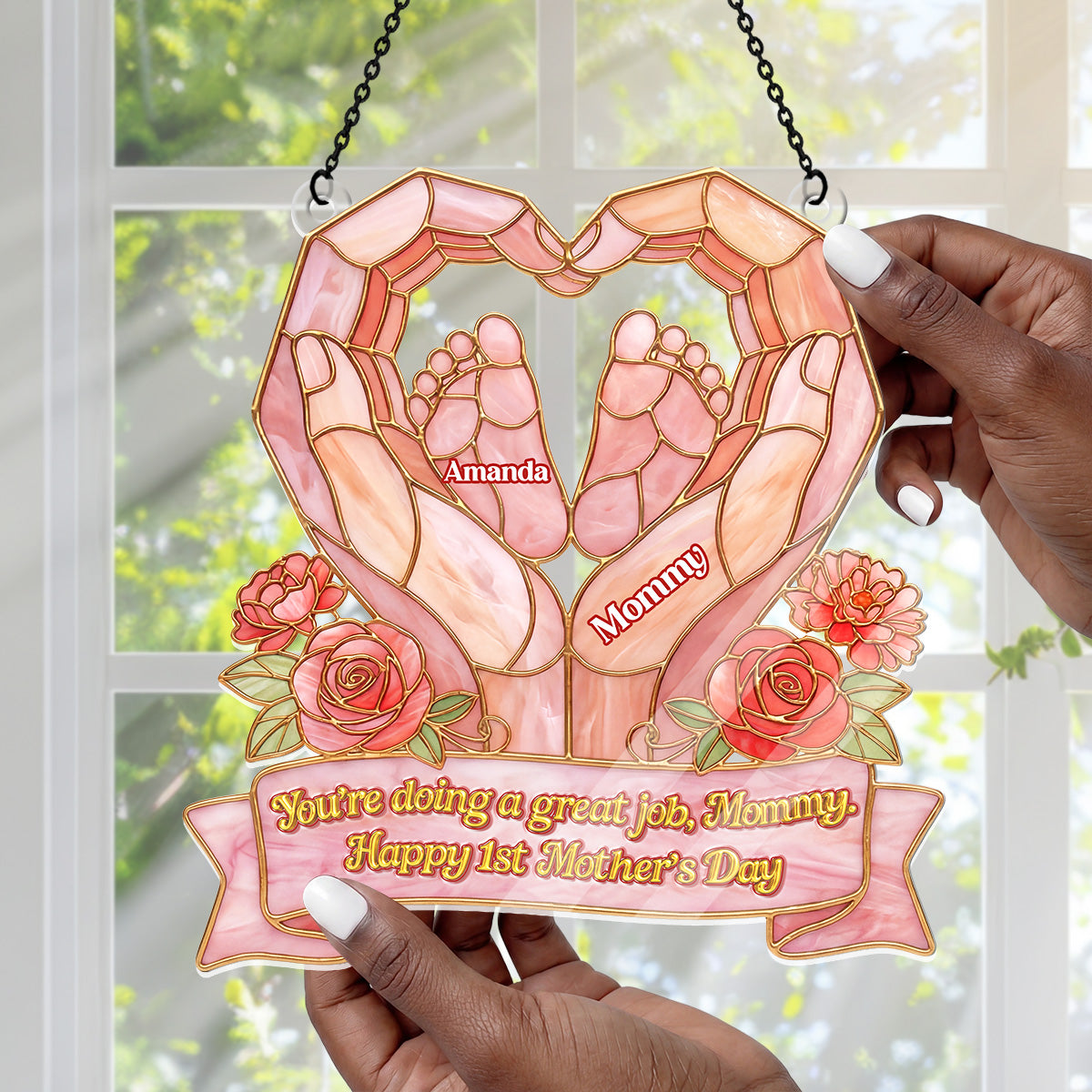 Happy 1st Mother's Day - Personalized Acrylic Suncatcher