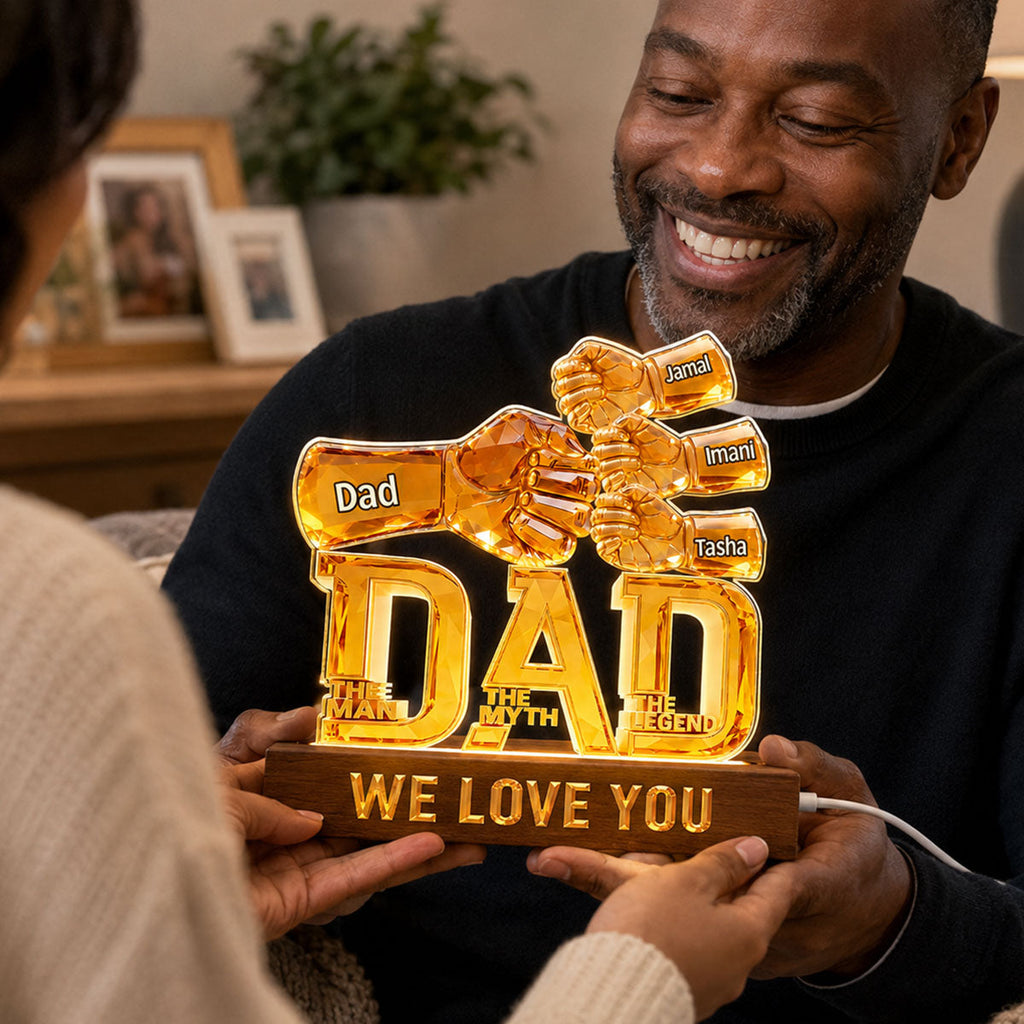 Dad The Man The Myth The Legend - Personalized Acrylic Plaque Night Light