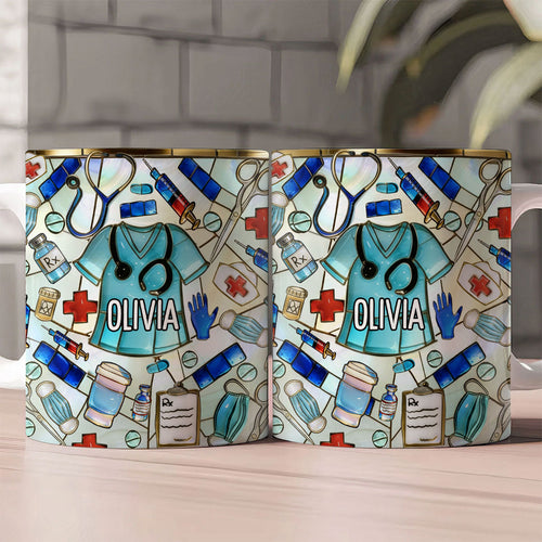 Best Gift For Nurse - Personalized Ceramic Coffee Mug