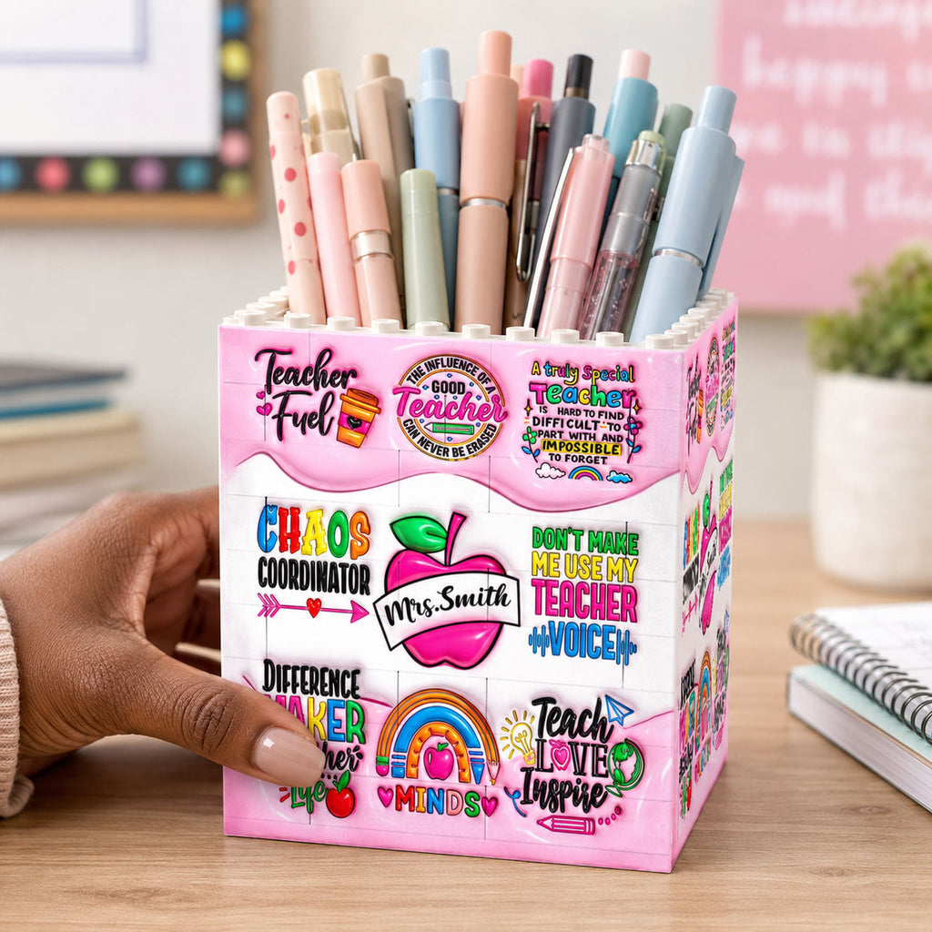 Teacher Fuel Chaos Ordinator - Personalized Building Brick Pen Holder